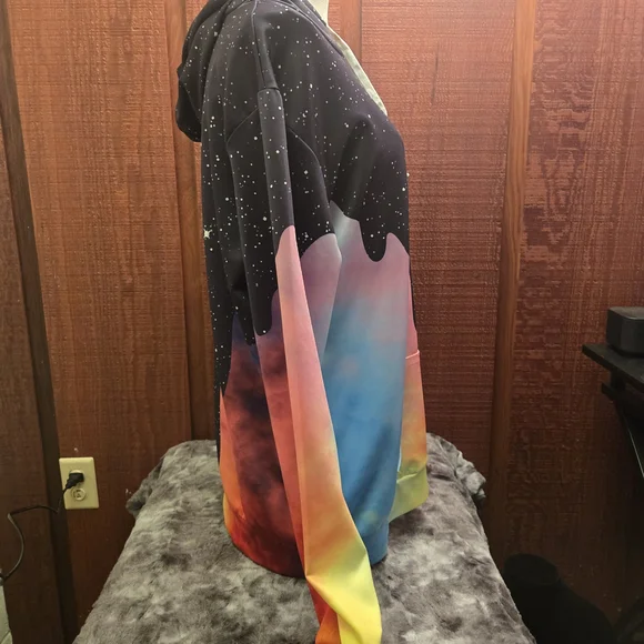 Colorful Drip Hoodie with Galaxy Design - Picture 2 of 6